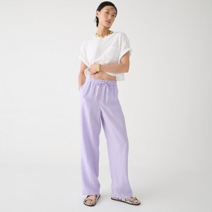 J.Crew Soleil pant in linen Lavender Jade Outlet Online | 70VKTGNSH