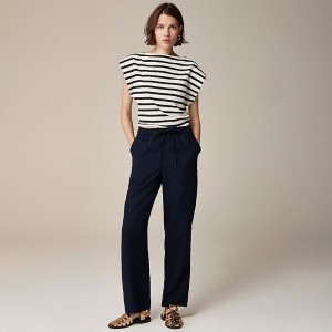 J.Crew Soleil pant in linen Navy Outlet | 91CEWPDQF