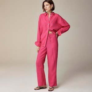 J.Crew Soleil pant in linen Snapdragon Online | 09APTWLSQ