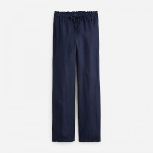 J.Crew Soleil pant in striped linen Navy Online | 80XOFHTDU