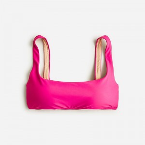 J.Crew Squareneck bikini top Radiant Fuchsia Clearance | 40QMXZFJI