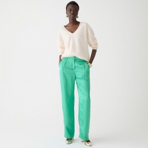 J.Crew Straight-leg essential pant in luster crepe Verdigris USA | 10QKNGMCO