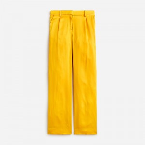 J.Crew Straight-leg essential pant in luster crepe Warm Sunflower Sale | 24VKJCTGM