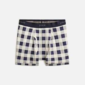 J.Crew Stretch 4" boxer briefs Cade Gingham Stone Blue Sale | 27OSWRHFC