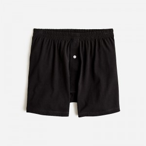 J.Crew Stretch knit boxer short Black Factory Promo | 65BEVAKMR