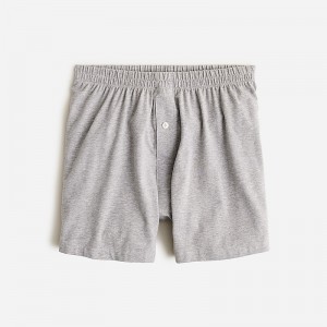 J.Crew Stretch knit boxer short Hthr Graphite Factory Outlet | 58JEDHVUS