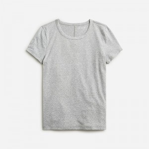 J.Crew Stretch linen-blend crewneck T-shirt Hthr Grey Outlet Online | 78CNXFUIS