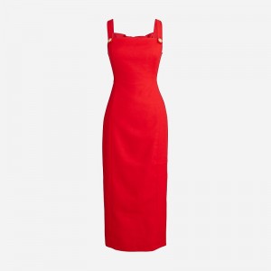 J.Crew Stretch linen-blend sheath dress Red Outlet Online | 70UOYRCQF