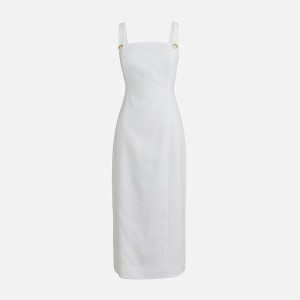 J.Crew Stretch linen-blend sheath dress White USA | 15ULOCGWX