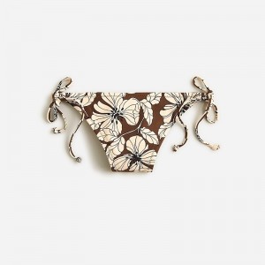 J.Crew String hipster bikini bottom in stripe Chocolate Floral Outlet | 96WKHJOPU