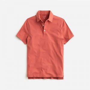 J.Crew Sueded cotton polo shirt Dark Guava Clearance | 48VBETNQY