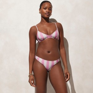 J.Crew Surf hipster bikini bottom in pink stripe Pink White Outlet Online | 75KUJNRAM