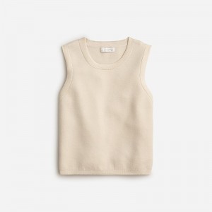 J.Crew Sweater shell in TENCEL™ lyocell blend. Natural Online | 80FBRDIOJ