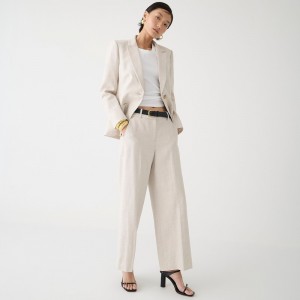 J.Crew Sydney pant in stretch linen blend Flax Ivory Online | 04FVPIACK