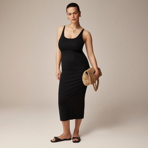 J.Crew Tank midi dress in stretch cotton blend Black USA | 16LWQCGAT