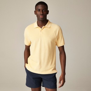 J.Crew Terry cloth polo shirt Pale Banana USA | 15YPJQSZH