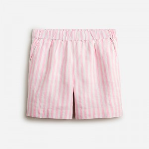 J.Crew Tropez short in linen Brilliant Peony Stripe Clearance | 49WKLGAFV