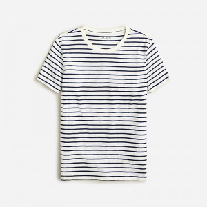 J.Crew Vintage jersey classic-fit crewneck T-shirt Paloma Stripe Ivory Eve Outlet | 94YWJDPUB