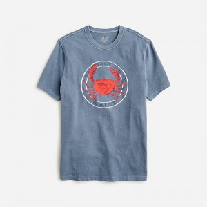 J.Crew Vintage-wash cotton graphic T-shirt Shadow Maine Crab Graph USA | 14DKHMFYI