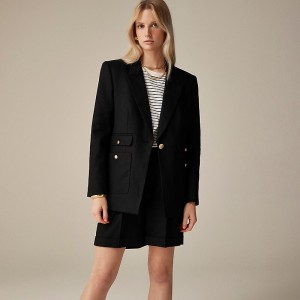 J.Crew Vivienne blazer in stretch linen blend Black Online | 80QHXYWPT