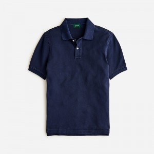 J.Crew Washed piqué polo shirt Navy Sale | 29JTPDVZF