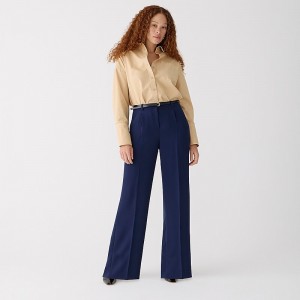 J.Crew Wide-leg essential pant in city crepe Navy USA | 16MZKRQEV