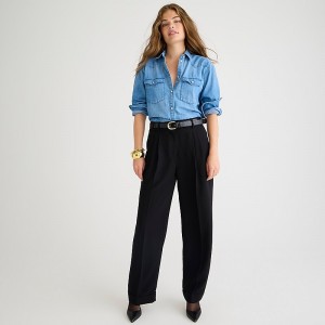 J.Crew Wide-leg essential pant in city crepe Black Sale | 23CIEANFS