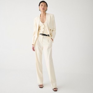 J.Crew Wide-leg essential pant in city twill Soft Ivory Online | 09TQGCZDB