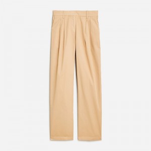 J.Crew Wide-leg essential pant in cotton poplin Khaki USA | 17HOUDGFJ