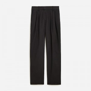 J.Crew Wide-leg essential pant in cotton poplin Black Outlet Online | 70XTAFOLQ