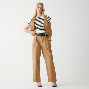 J.Crew Wide-leg essential pant in lightweight chino Camel Factory Promo | 68XYBZQJL