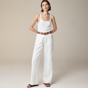 J.Crew Wide-leg essential pant in linen White Online | 07FOSTHBX