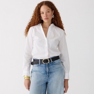 J.Crew Wren slim shirt in striped stretch cotton poplin blend White Sale | 20VBTHPUX