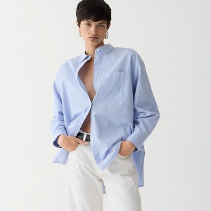 J.Crew Étienne oversized shirt Blue Eoe Factory Promo | 69WXFHOGP