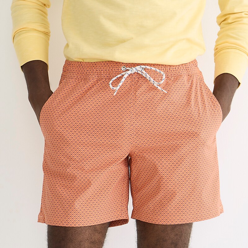 J.Crew 6\'\' stretch swim trunk with ECONYL® nylon Twist Peach Blue Factory Promo | 68PYNWEBO