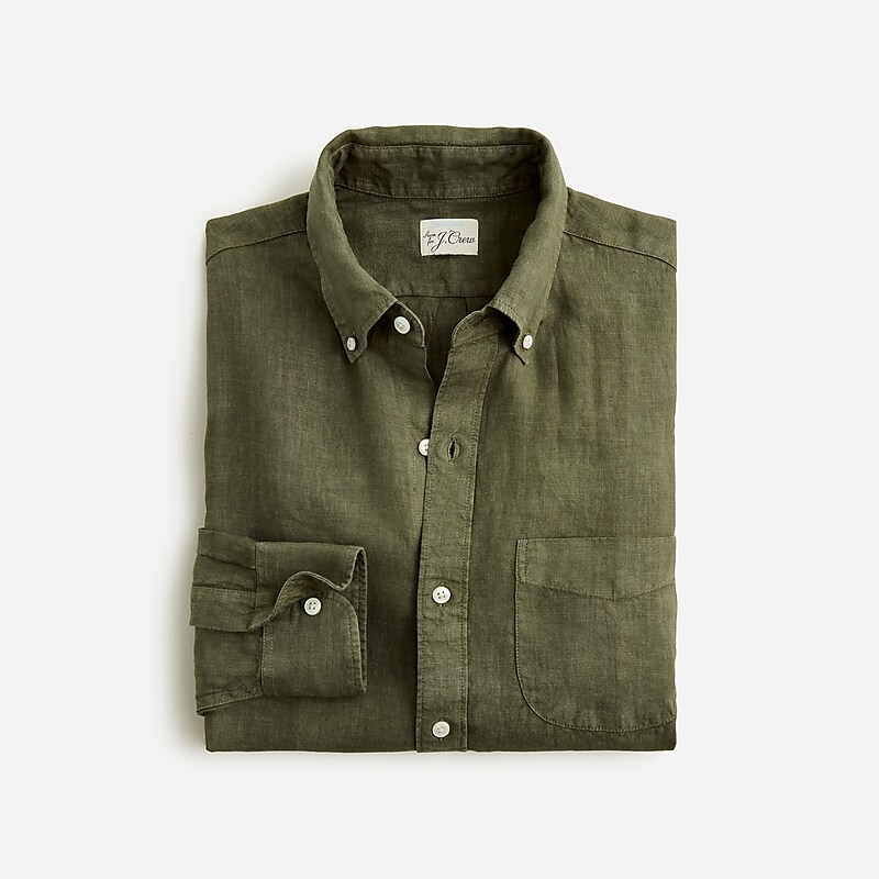 J.Crew Baird McNutt Irish linen shirt Distressed Fatigue Clearance | 43FLGPZDR