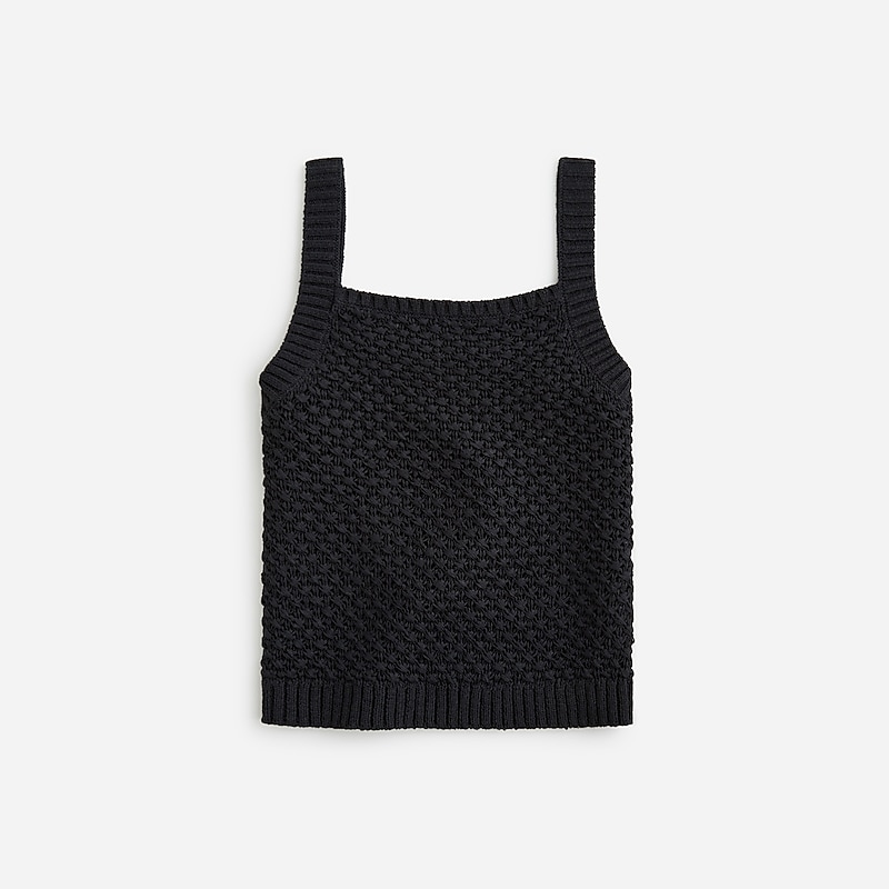 J.Crew Basket-stitch sweater-tank Black Online | 87CHUATJG