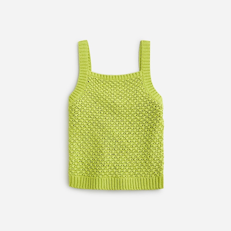 J.Crew Basket-stitch sweater-tank Kiwi Sale | 20SFQYGCB