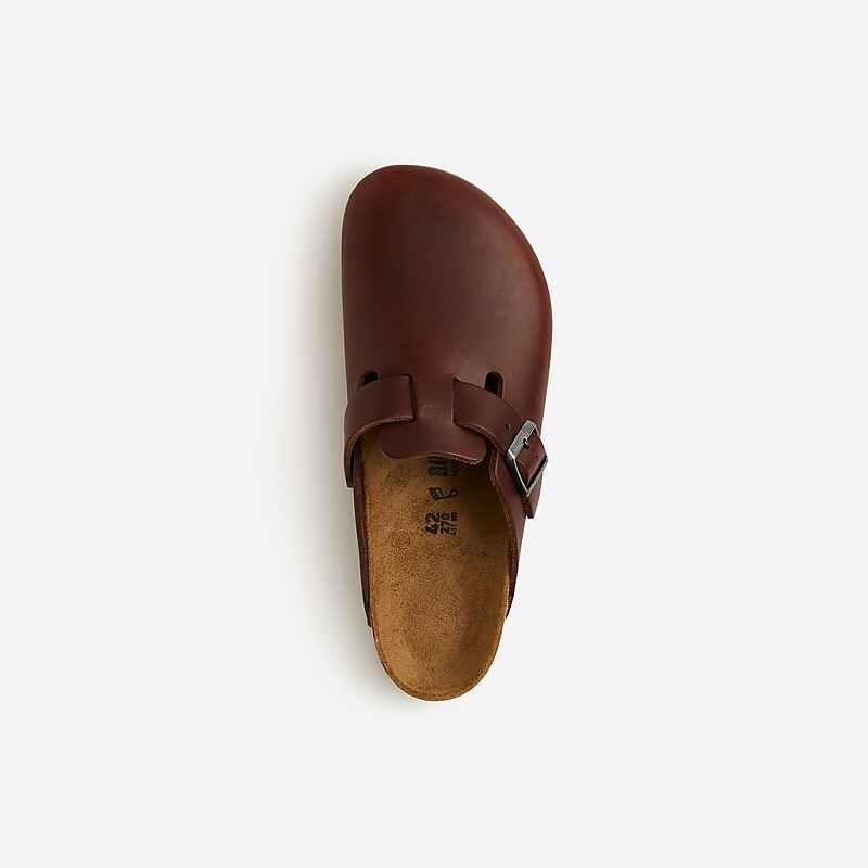 J.Crew Birkenstock® Boston Super Grip clogs in leather Vintage Roast Clearance | 46POASQTH