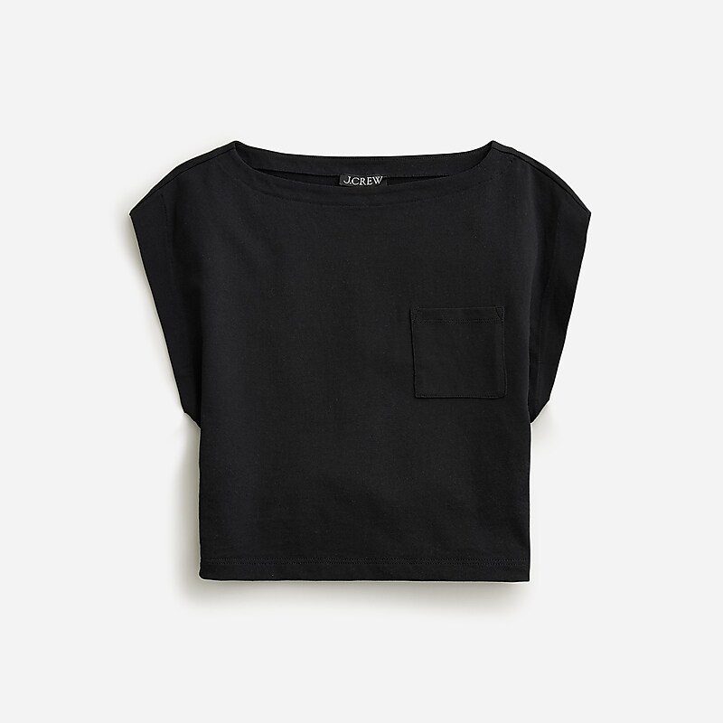 J.Crew Boatneck muscle T-shirt mariner cotton Black Outlet | 95UNWATHG