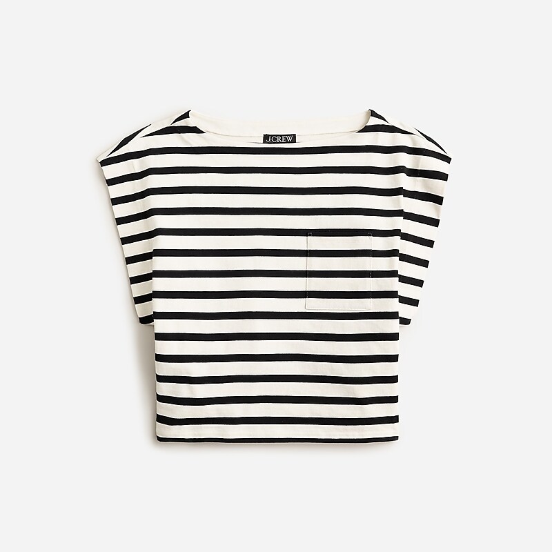 J.Crew Boatneck muscle T-shirt mariner cotton Carter Stripe Clearance | 35AJNPZGU