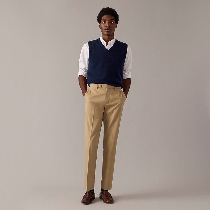 J.Crew Bowery dress pant in stretch chino Khaki Online | 85GAXQMRS