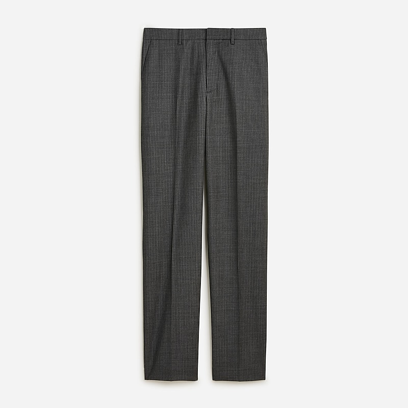 J.Crew Bowery dress pant in stretch wool blend Charcoal Pinstripe Factory Promo | 63KPFXCUL