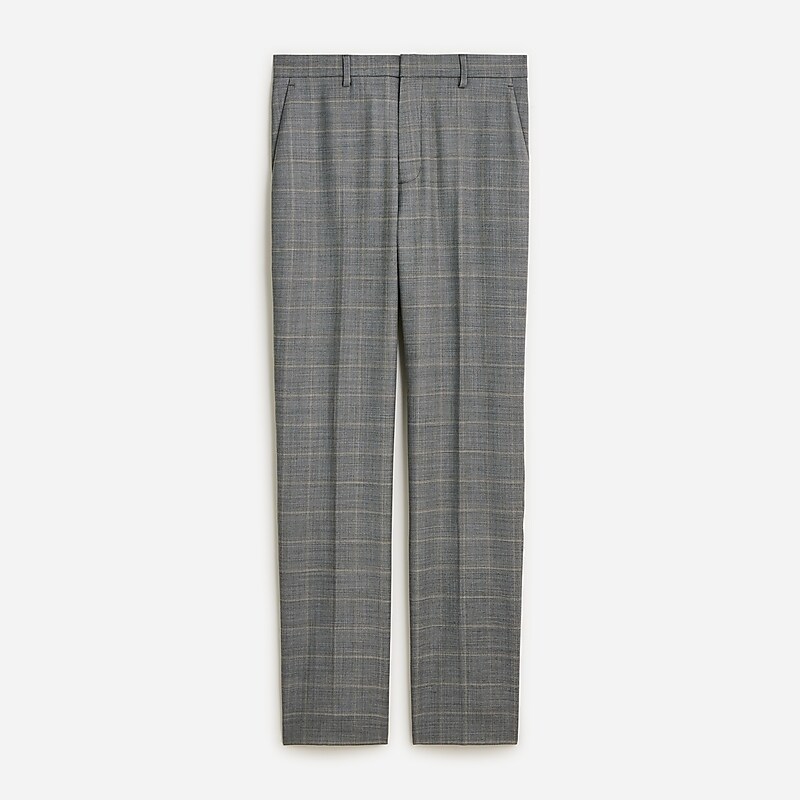 J.Crew Bowery dress pant in stretch wool blend Grey Khaki Windowpane Outlet Online | 74HFWXJON