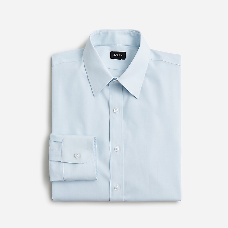 J.Crew Bowery wrinkle-free dress shirt with point collar Carlos White Blue Clearance | 45FGCWLHI