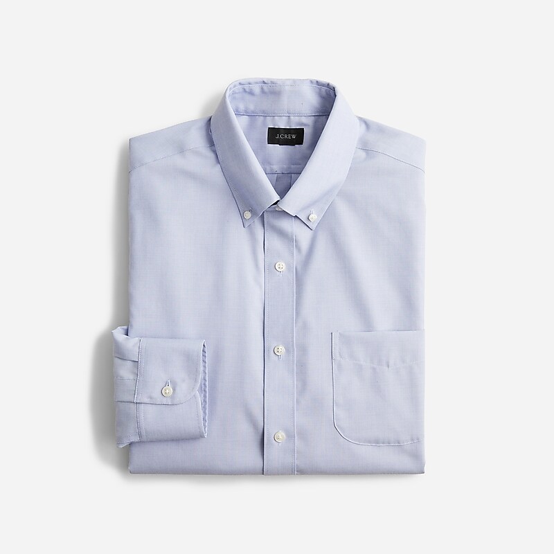 J.Crew Bowery wrinkle-free dress shirt with button-down collar Fairweather Blue Outlet Online | 70JCIXNTO