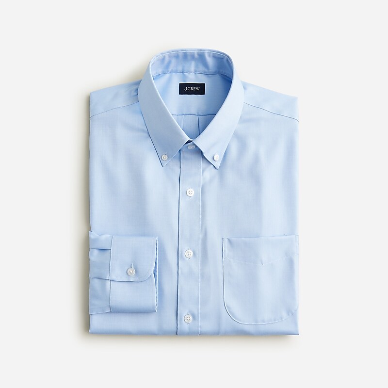 J.Crew Bowery wrinkle-free dress shirt with point collar Blue Outlet | 95VGHPMBT