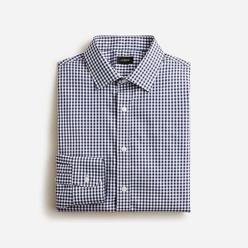 J.Crew Bowery wrinkle-free dress shirt with spread collar Oasis Authentic Navy Wh Online | 89QHVDFSZ