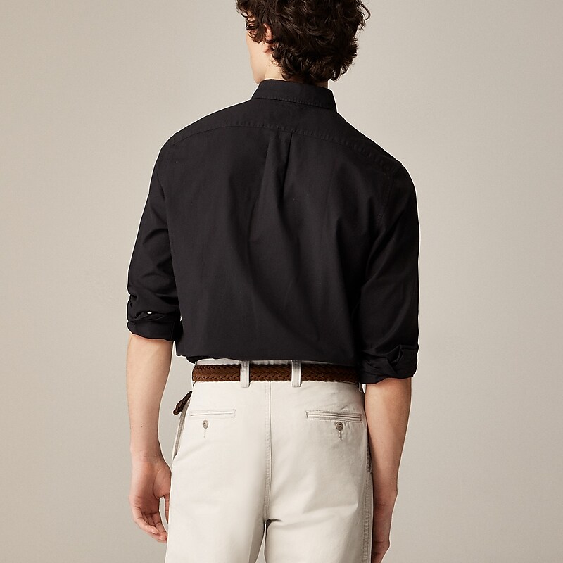 J.Crew Broken-in garment-dyed organic cotton oxford shirt Black Outlet Online | 72EHRKDCJ