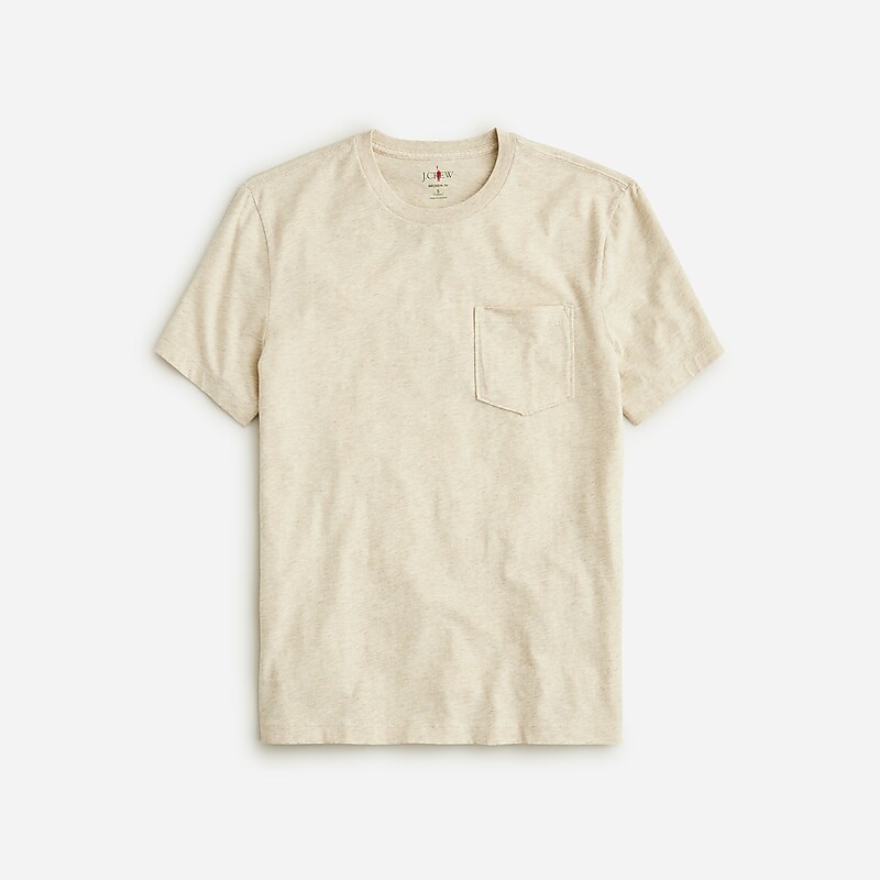 J.Crew Broken-in pocket T-shirt Hthr Ecru Online | 82NYKEPJR